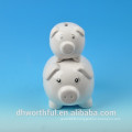 Double lay white color ceramic coin bank